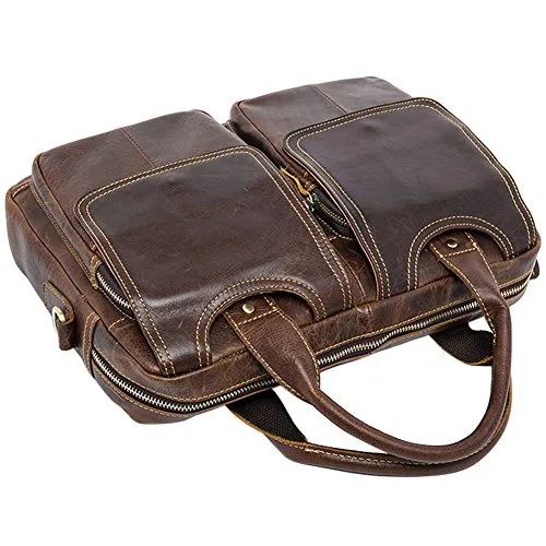 14inch Laptop Messenger Bag,Berchirly Leather Briefcase Fits 14 inch Laptop Vintage Business