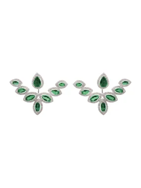 3.44ct Diamond Emerald 18K Gold Day & Night Earrings