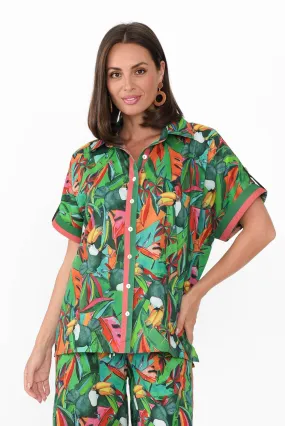 Abrie Green Jungle Cotton Shirt