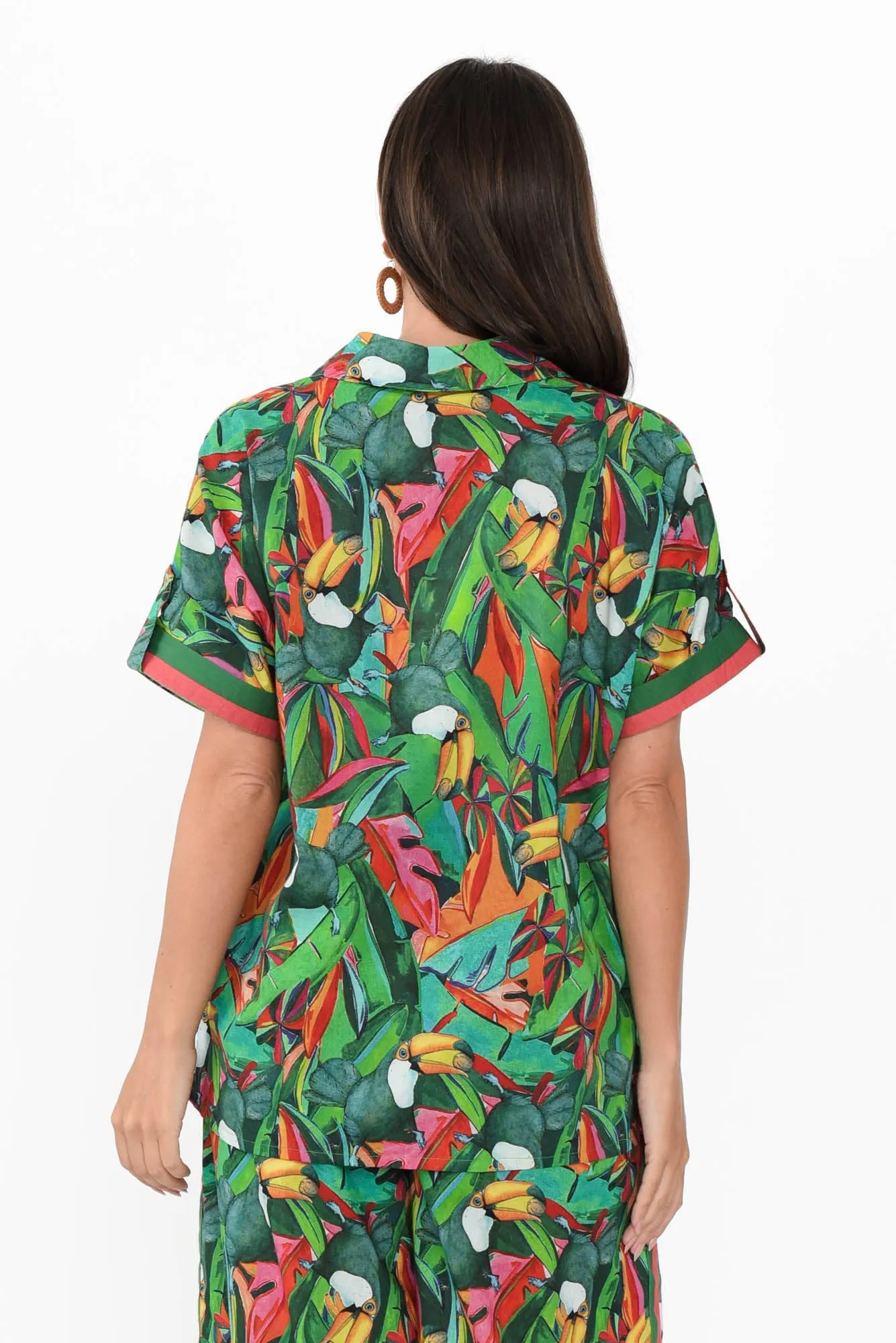 Abrie Green Jungle Cotton Shirt