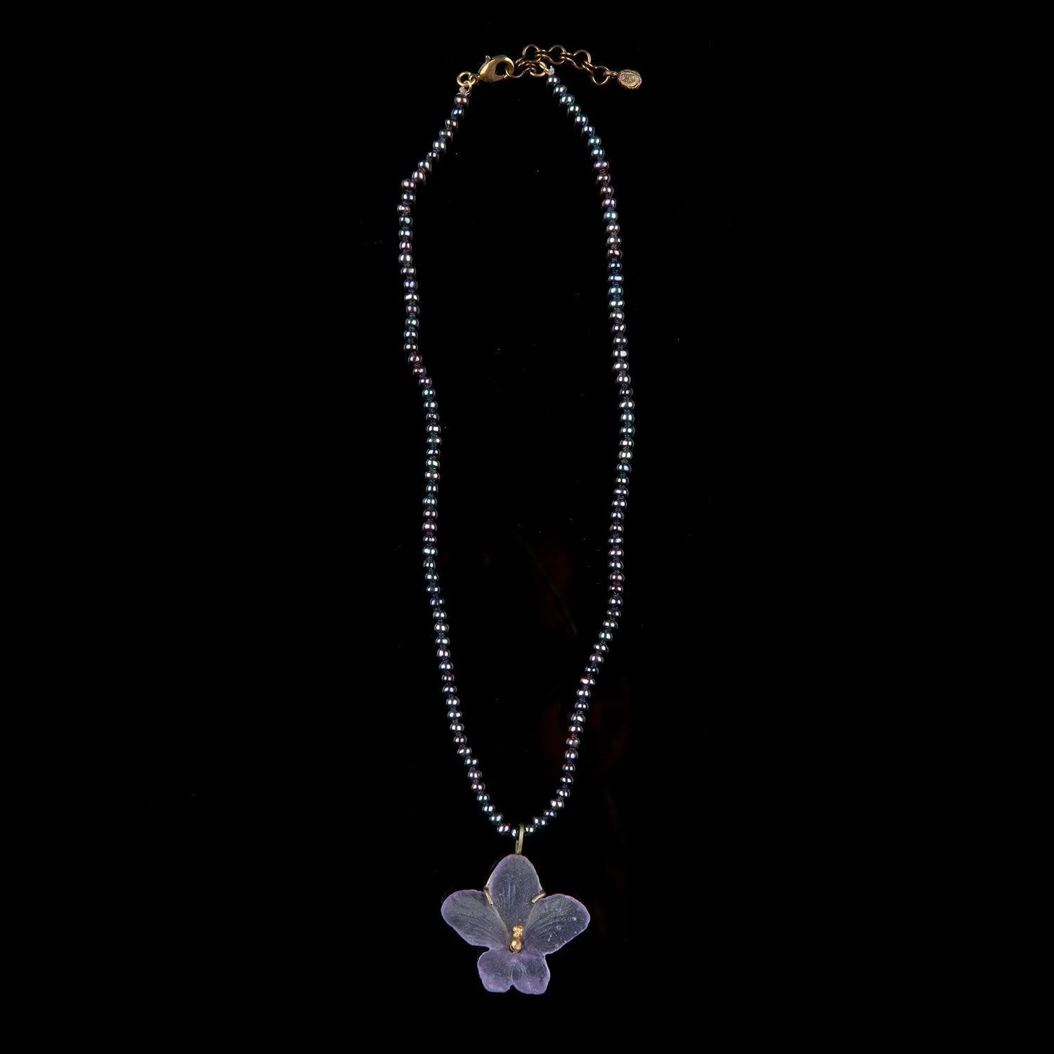 African Violet Pendant - Pearl