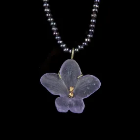 African Violet Pendant - Pearl