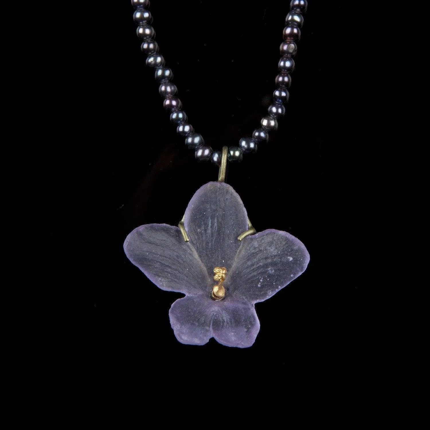 African Violet Pendant - Pearl