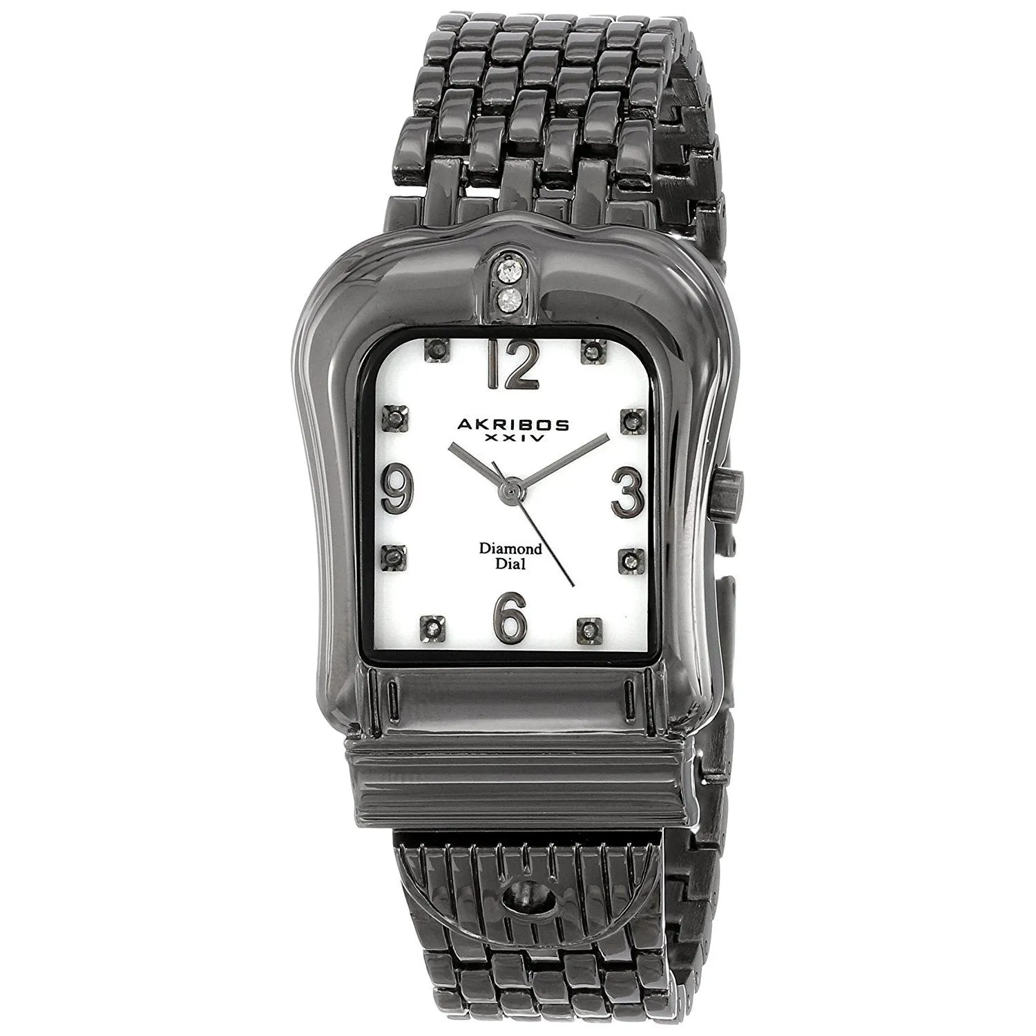 Akribos Women's AK528BK XXIV Crystal Black Stainless Steel Watch