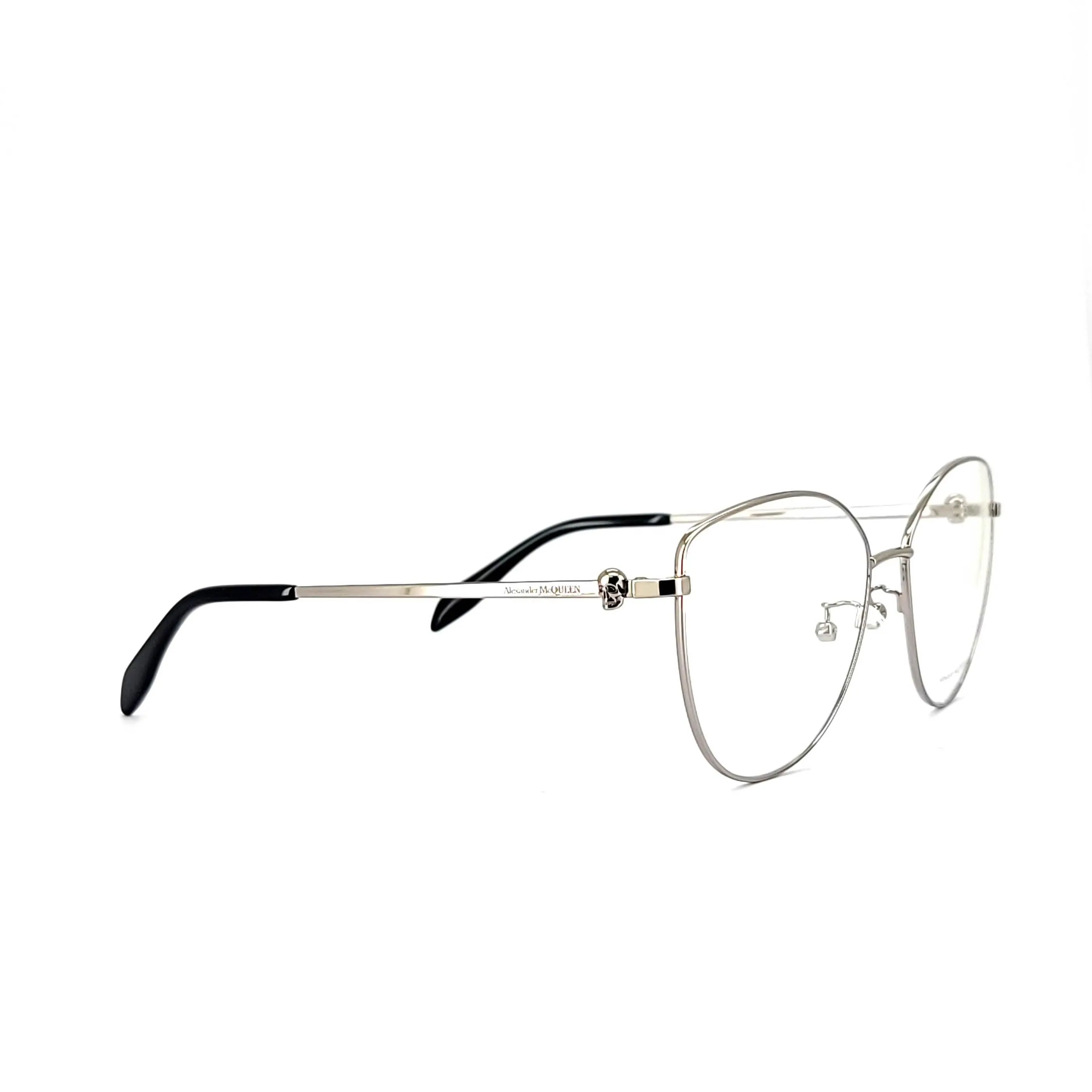 Alexander Mcqueen Women's Silver Metal Cat Eye Eyeglasses AM 0320O/001