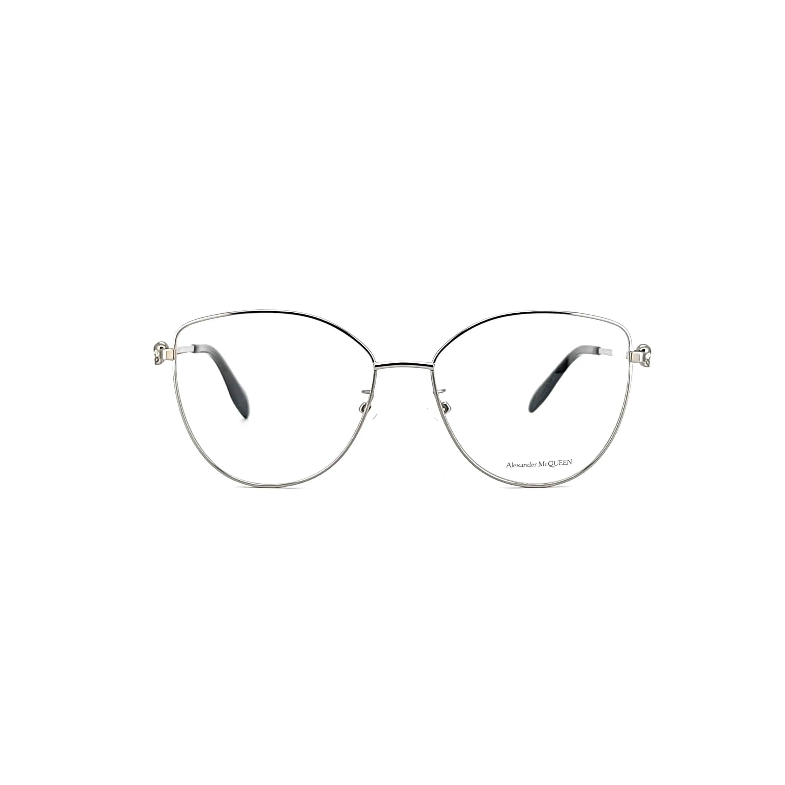 Alexander Mcqueen Women's Silver Metal Cat Eye Eyeglasses AM 0320O/001