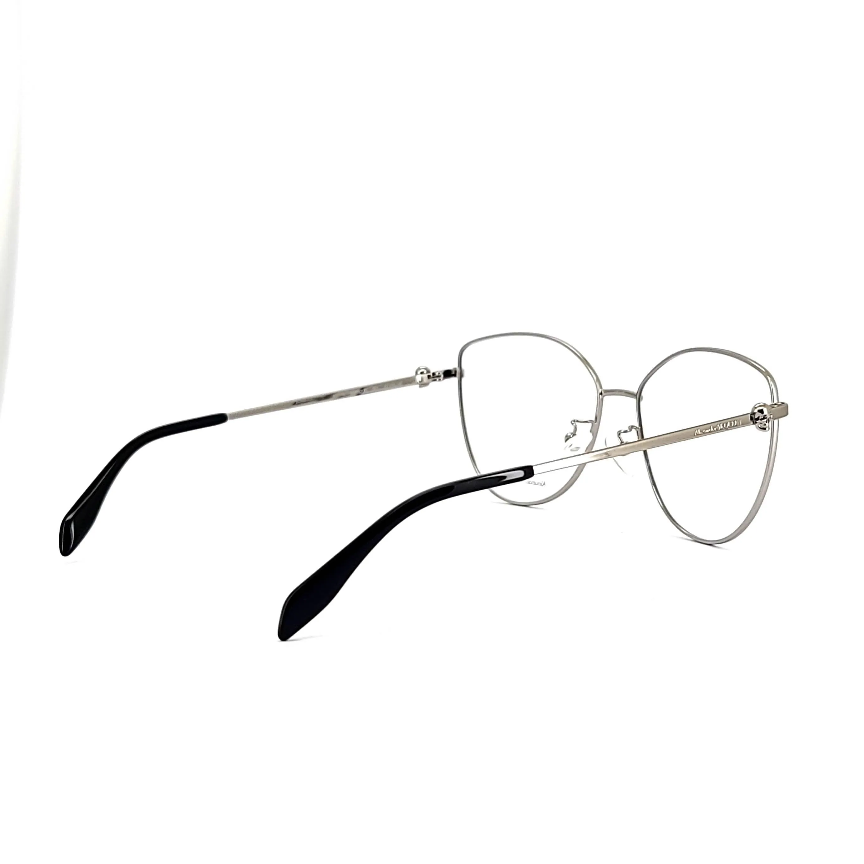 Alexander Mcqueen Women's Silver Metal Cat Eye Eyeglasses AM 0320O/001