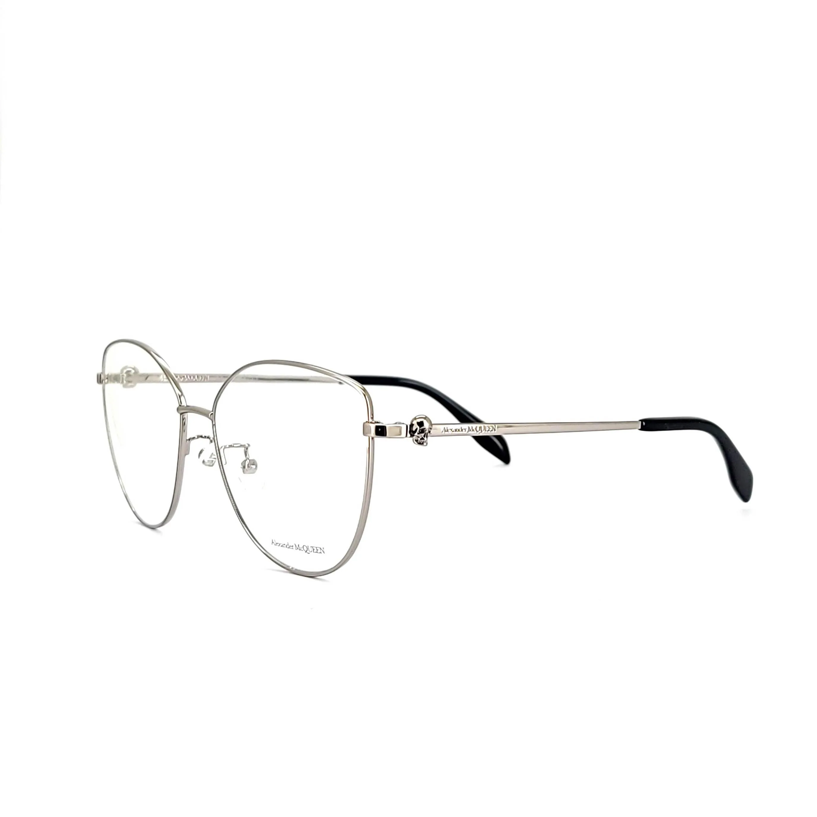 Alexander Mcqueen Women's Silver Metal Cat Eye Eyeglasses AM 0320O/001