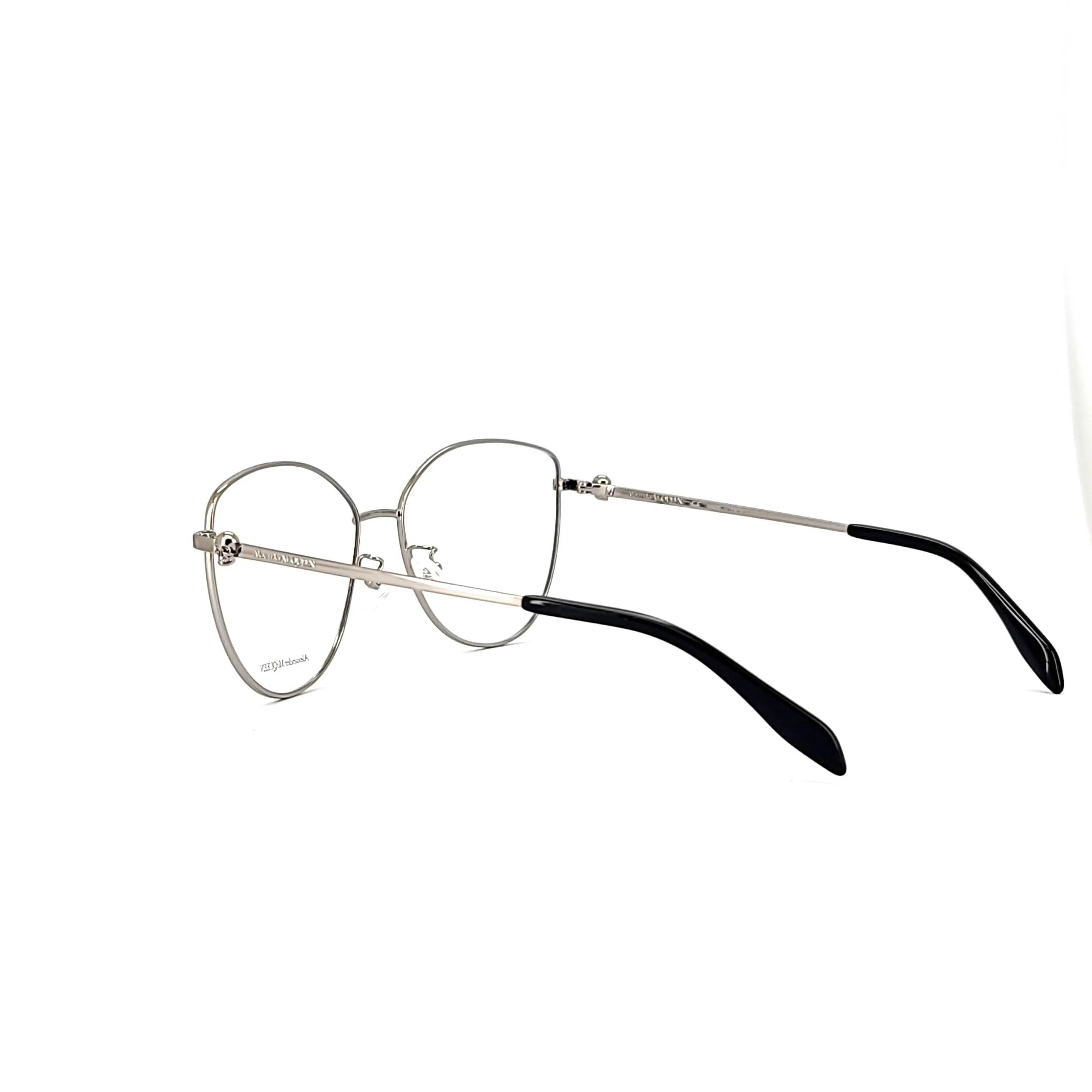 Alexander Mcqueen Women's Silver Metal Cat Eye Eyeglasses AM 0320O/001