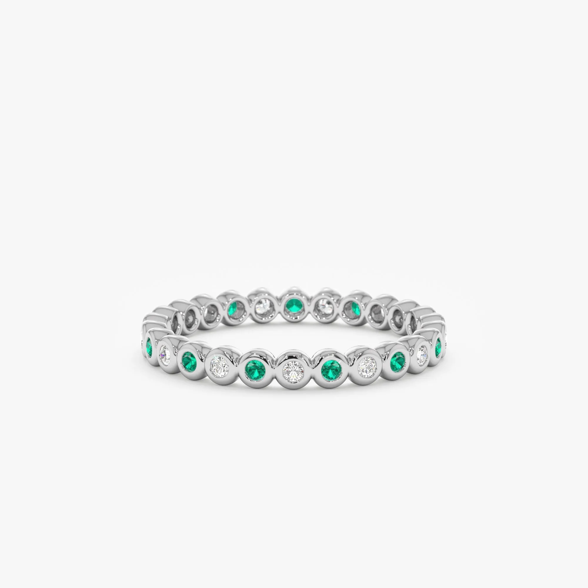 Alternating Emerald Diamond Eternity Band, Nyra