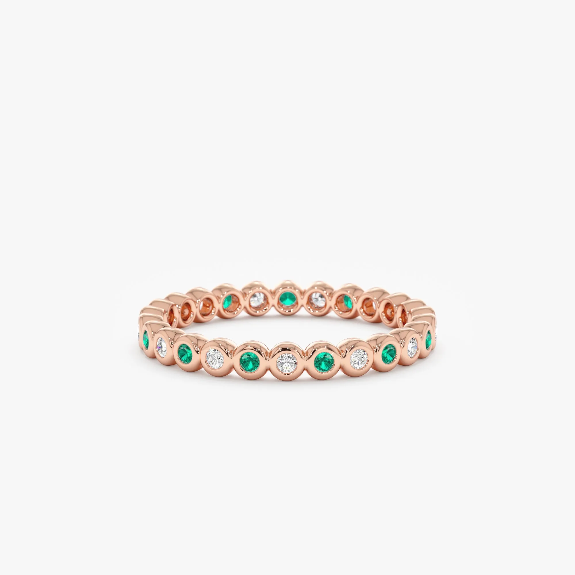 Alternating Emerald Diamond Eternity Band, Nyra