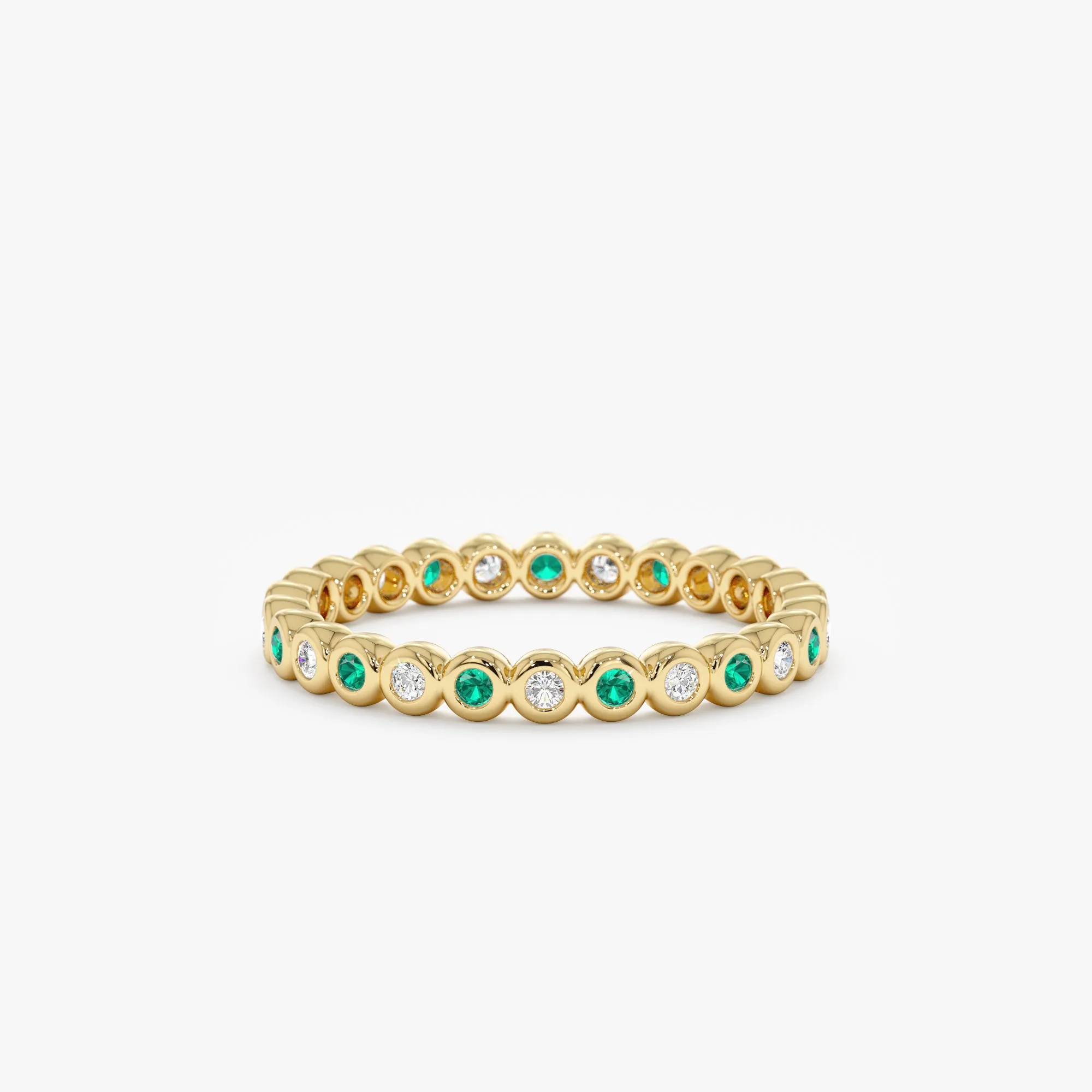 Alternating Emerald Diamond Eternity Band, Nyra