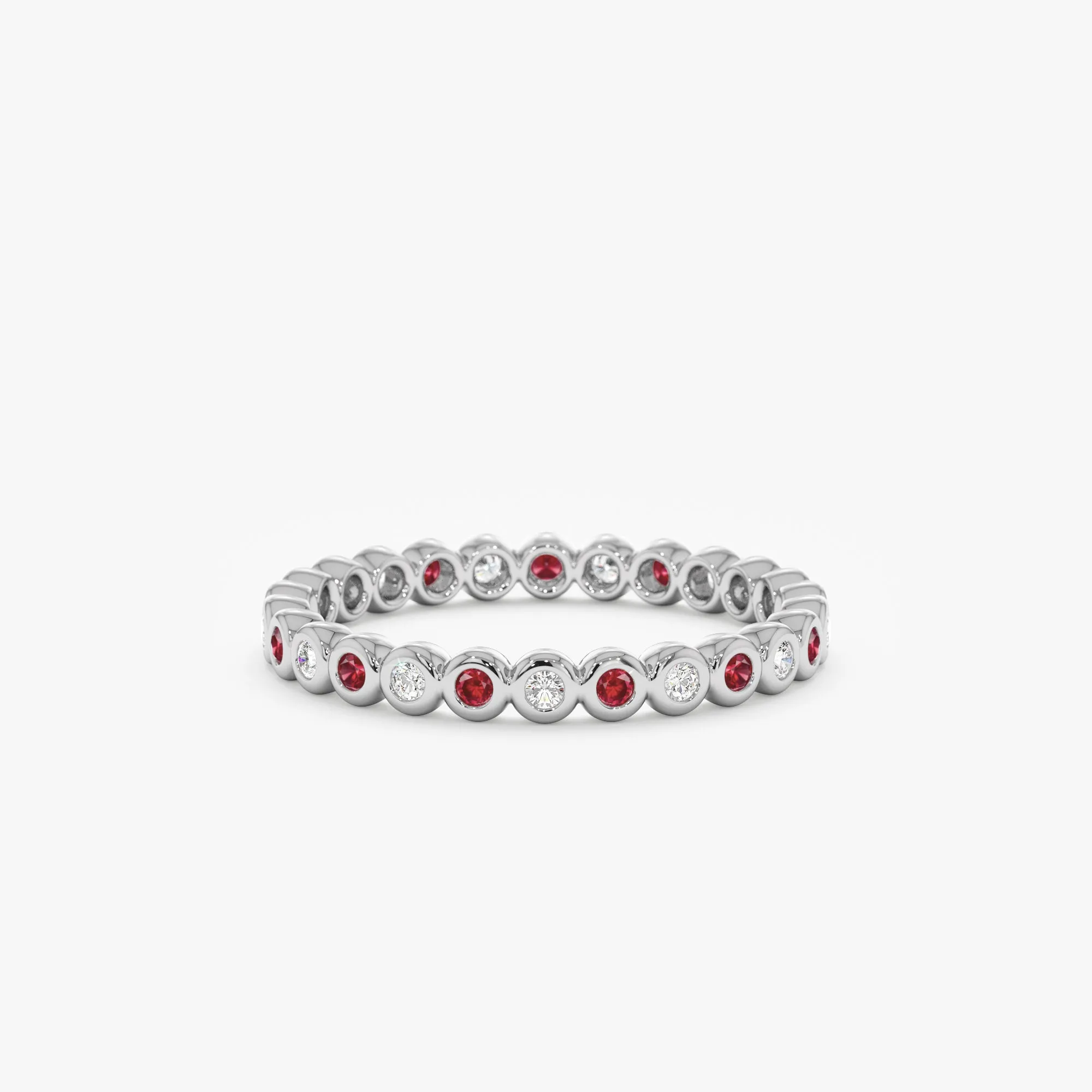 Alternating Ruby and Diamond Eternity Band, Nyra