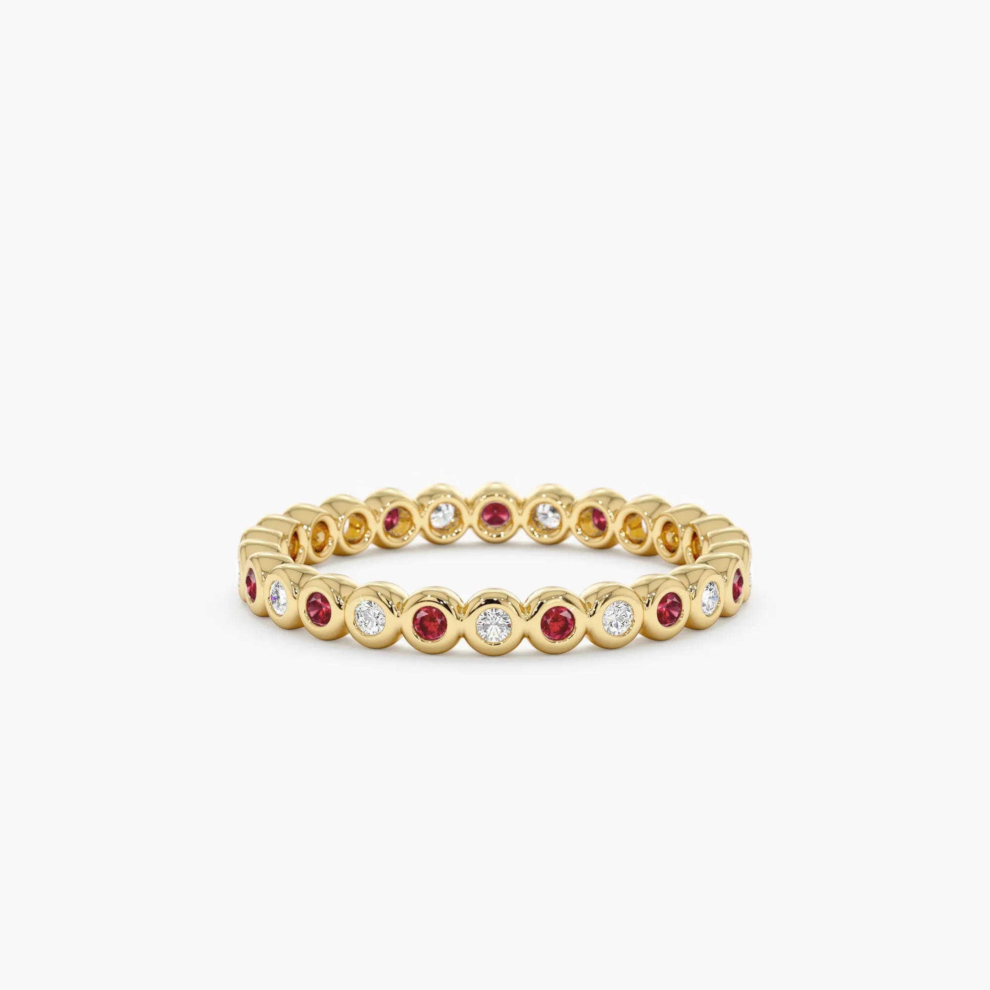 Alternating Ruby and Diamond Eternity Band, Nyra