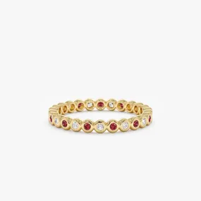 Alternating Ruby and Diamond Eternity Band, Nyra