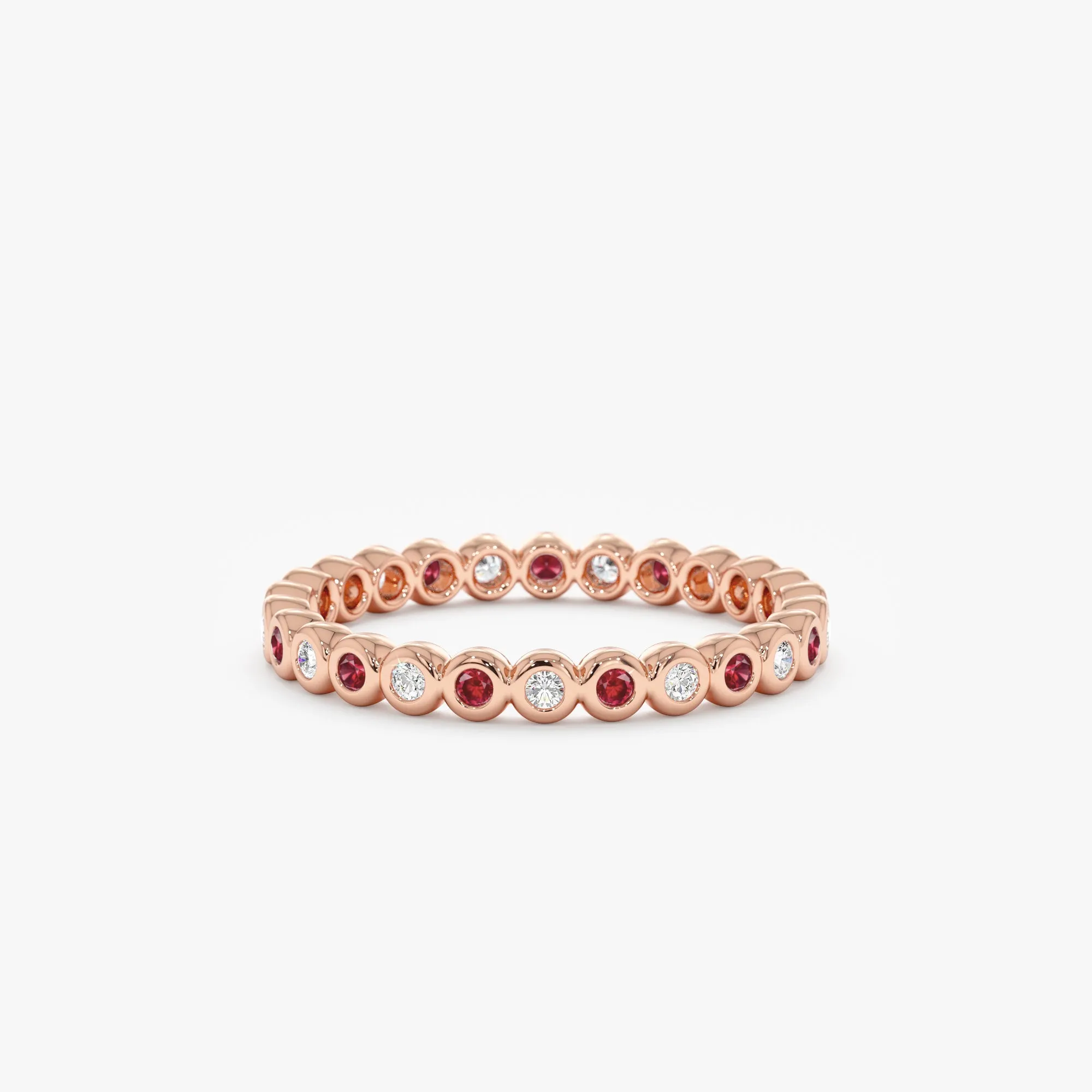 Alternating Ruby and Diamond Eternity Band, Nyra