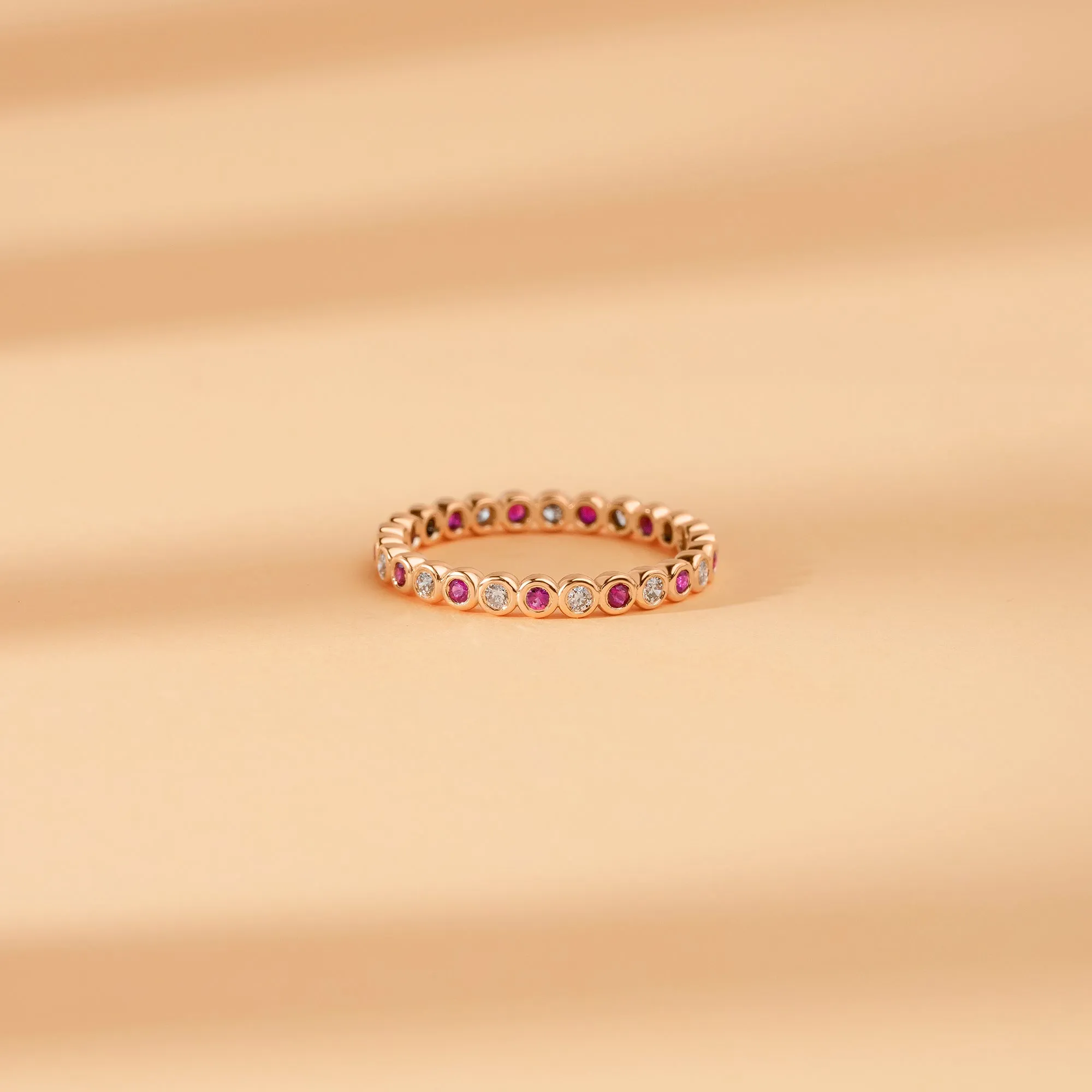 Alternating Ruby and Diamond Eternity Band, Nyra