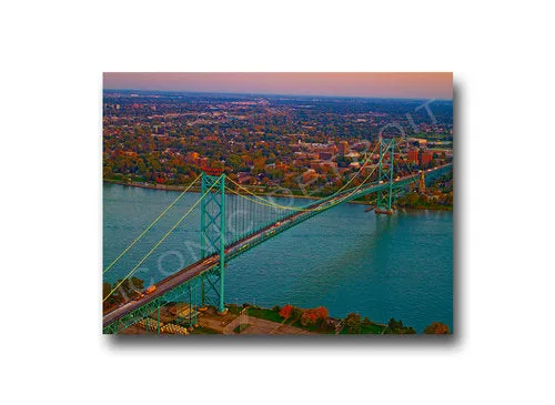 Ambassador Bridge Aerial Luster or Canvas Print (Multiple sizes)