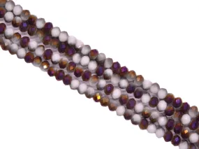 Amethyst Purple and White Double Tone Crystal Beads