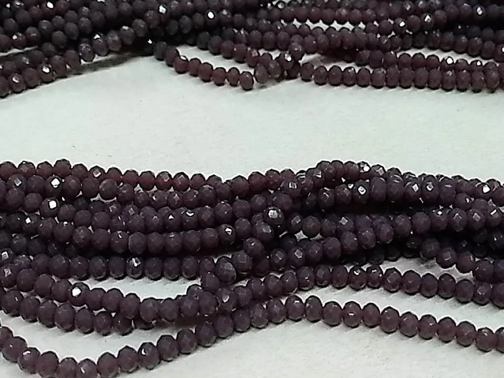 Amethyst Purple Opaque Tyre Glass Crystal Beads- 3 mm (Wholesale)