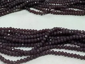 Amethyst Purple Opaque Tyre Glass Crystal Beads- 3 mm (Wholesale)