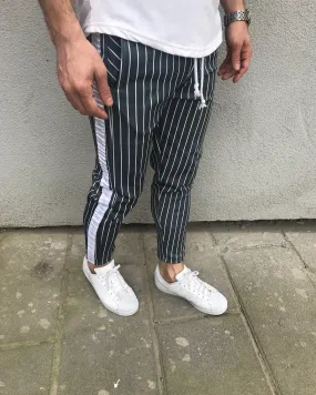 Anthracite Striped Jogger Pant HB11 Streetwear Jogger Pants