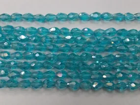 Aqua Blue Drop Crystal Glass Beads