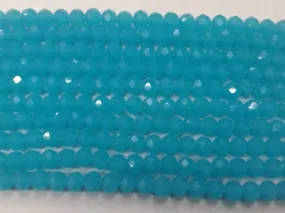 Aqua Blue Lustre Tyre Crystal Glass Beads- 6 mm