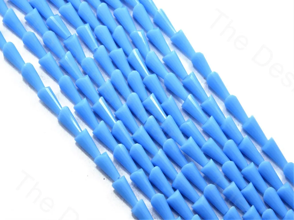 Aqua Blue Opaque Conical Crystal Beads