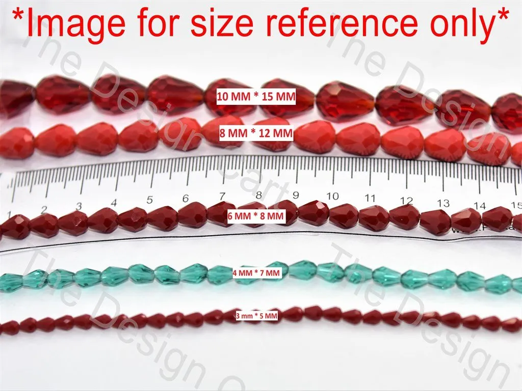 Aqua Blue Opaque Drop / Briolette Crystal Beads (Wholesale)