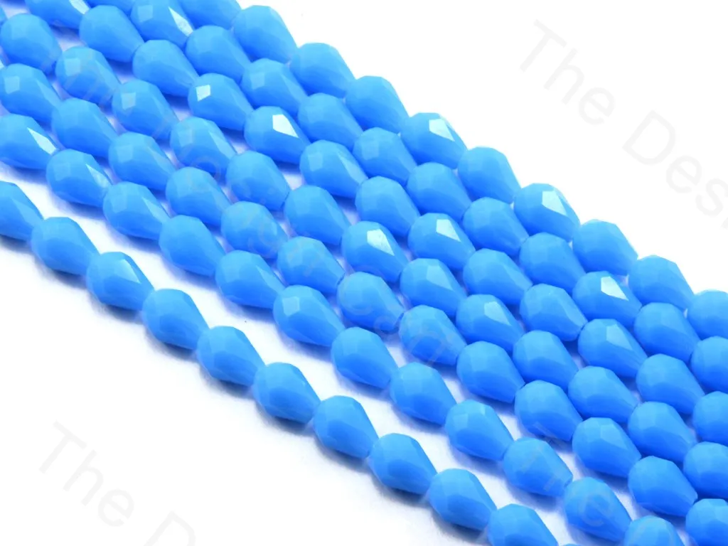 Aqua Blue Opaque Drop / Briolette Crystal Beads (Wholesale)