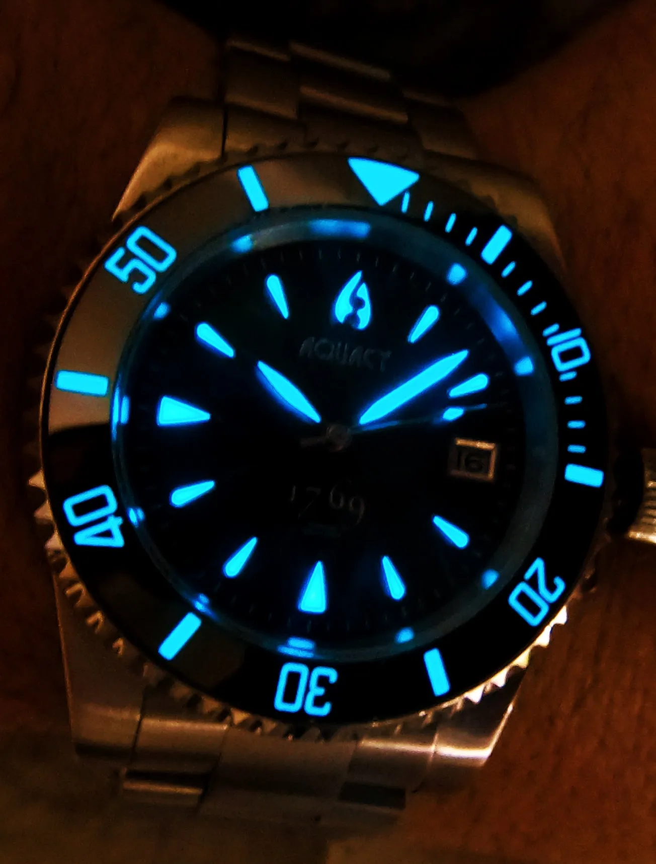 Aquacy 1769 Hei Matau Men's Automatic 300M Half Blue Black Dive Watch ETA 2824 1769.HBLB.B.S.ET