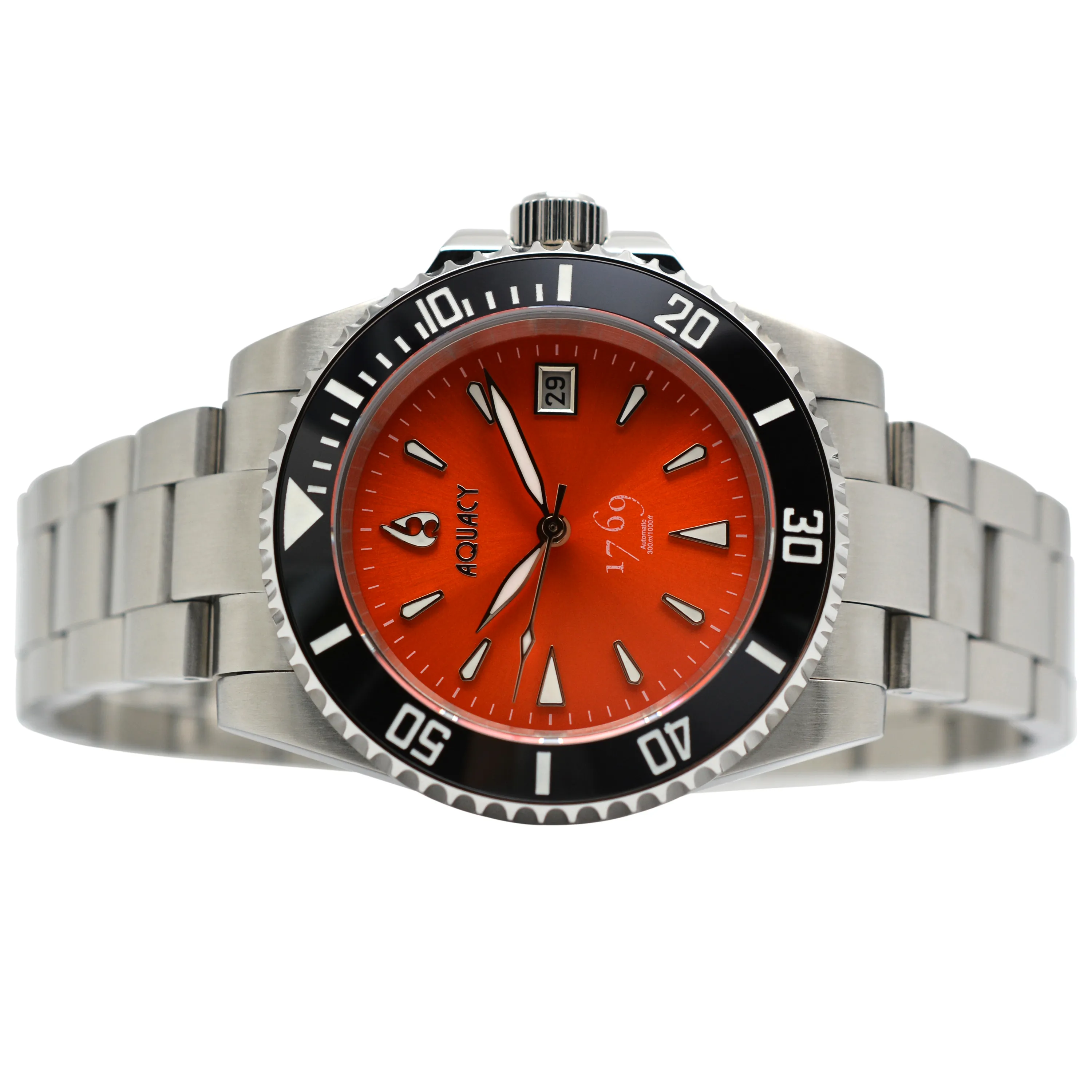 Aquacy 1769 Hei Matau Men's Automatic 300M Orange Dive Watch 1769.O.B.S