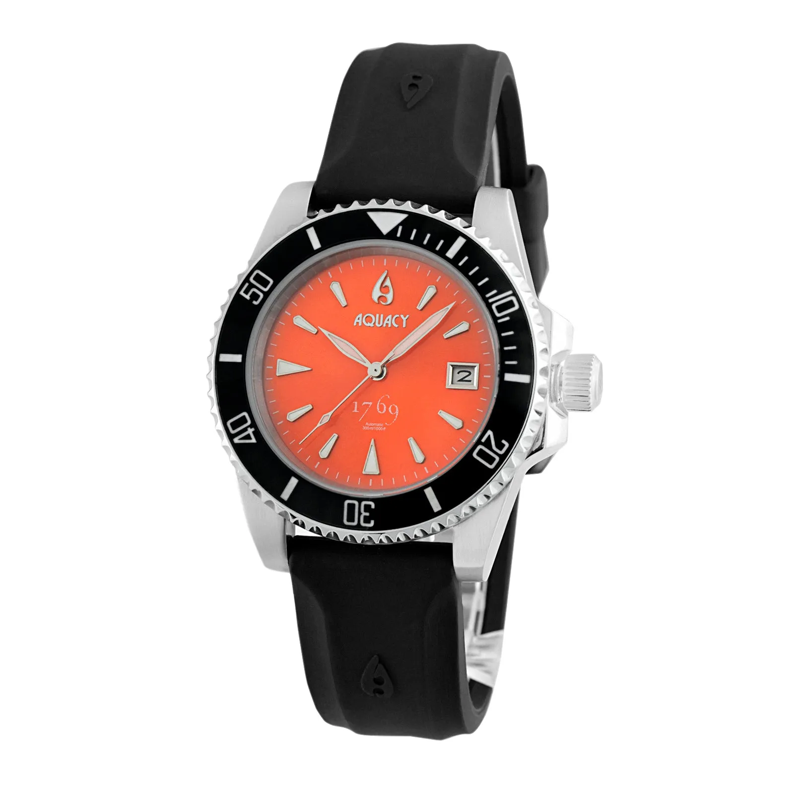 Aquacy 1769 Hei Matau Men's Automatic 300M Orange Dive Watch 1769.O.B.S