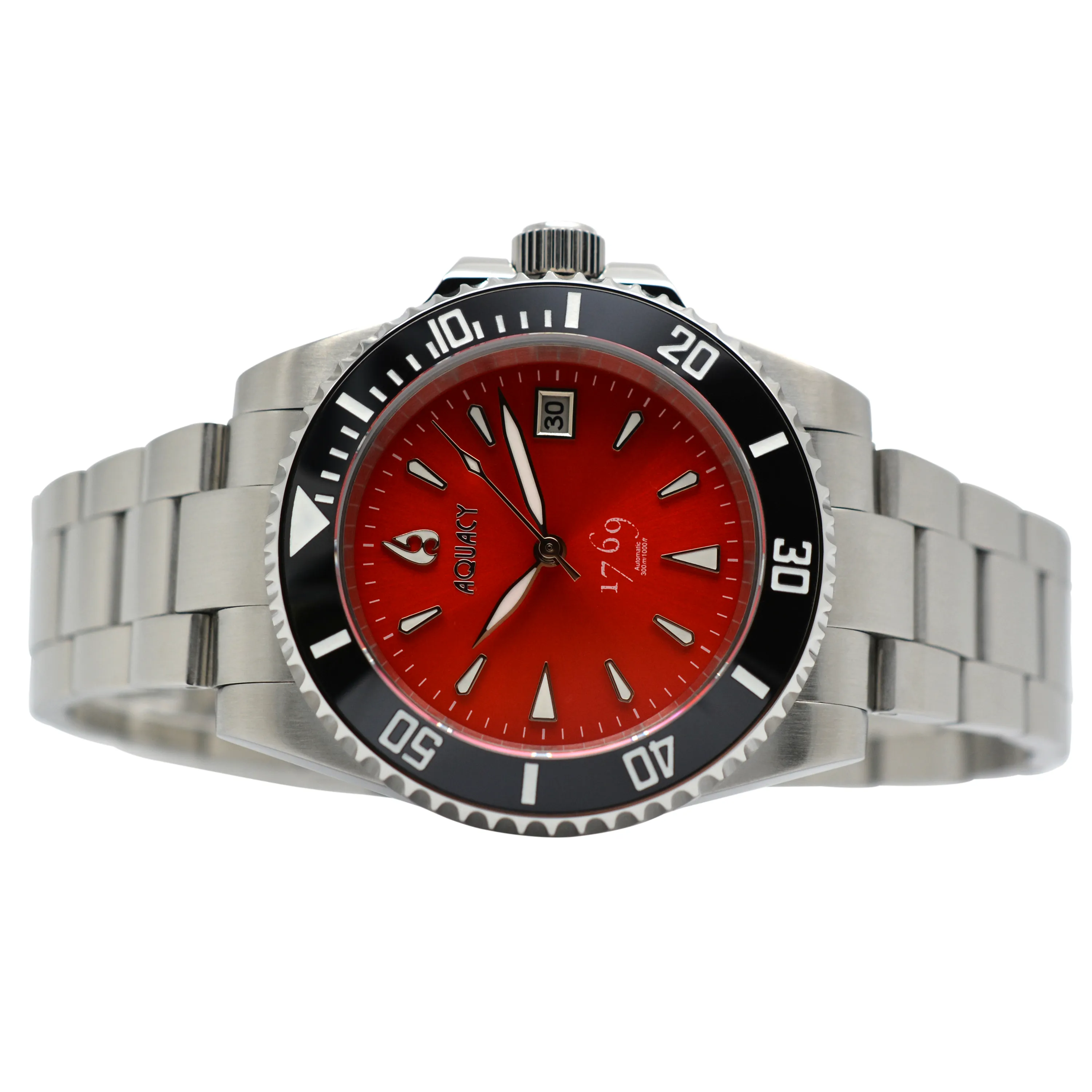 Aquacy 1769 Hei Matau Men's Automatic 300M Red Dive Watch 1769.R.B.S