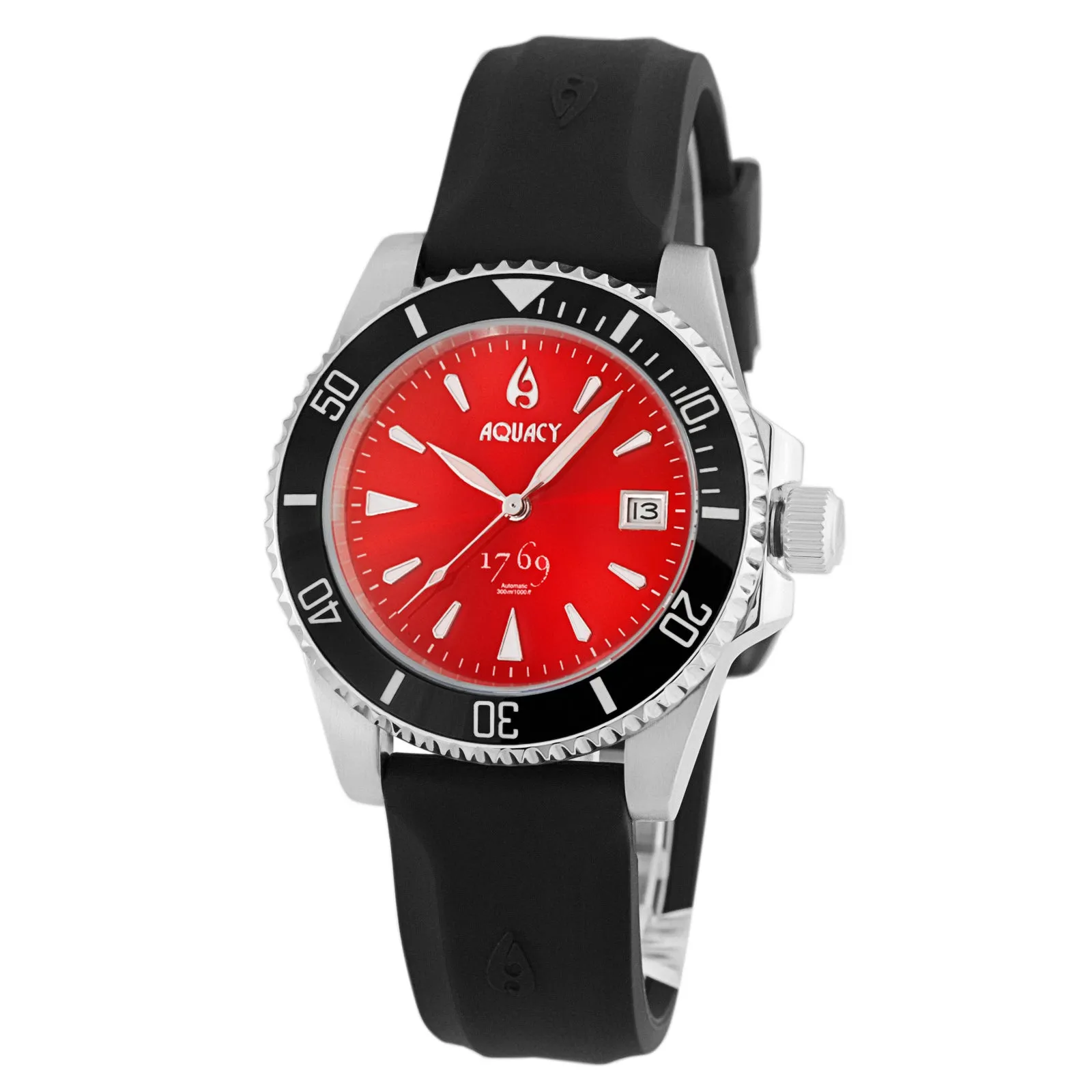 Aquacy 1769 Hei Matau Men's Automatic 300M Red Dive Watch 1769.R.B.S