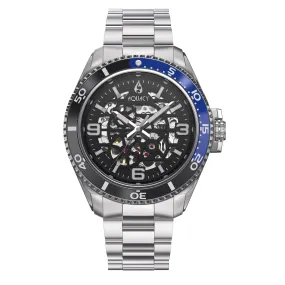 Aquacy Hei Matau Skeleton Watch 200M Black Dial Blue Bezel Men's Automatic