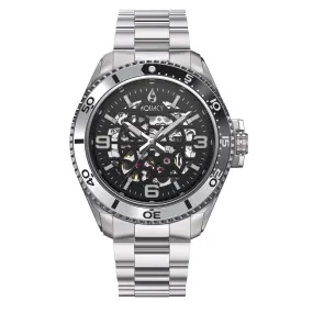 Aquacy Hei Matau Skeleton Watch 200M Black Dial Silver/Black Bezel Men's Automatic