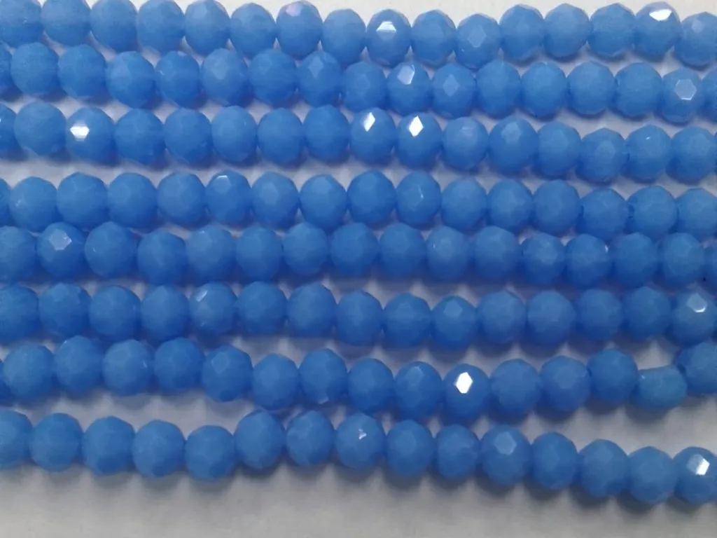 Azure Blue Tyre Crystal Glass Beads (Wholesale