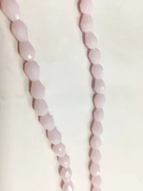 Baby Pink Drop Shaped Crystal Glass Beads (Wholesale)