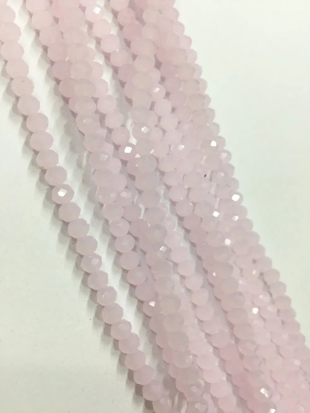 Baby Pink Opaque Tyre Crystal Glass Beads