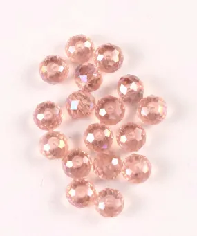 Baby Pink Rondelle / Tyre Faceted Glass Crystal Beads