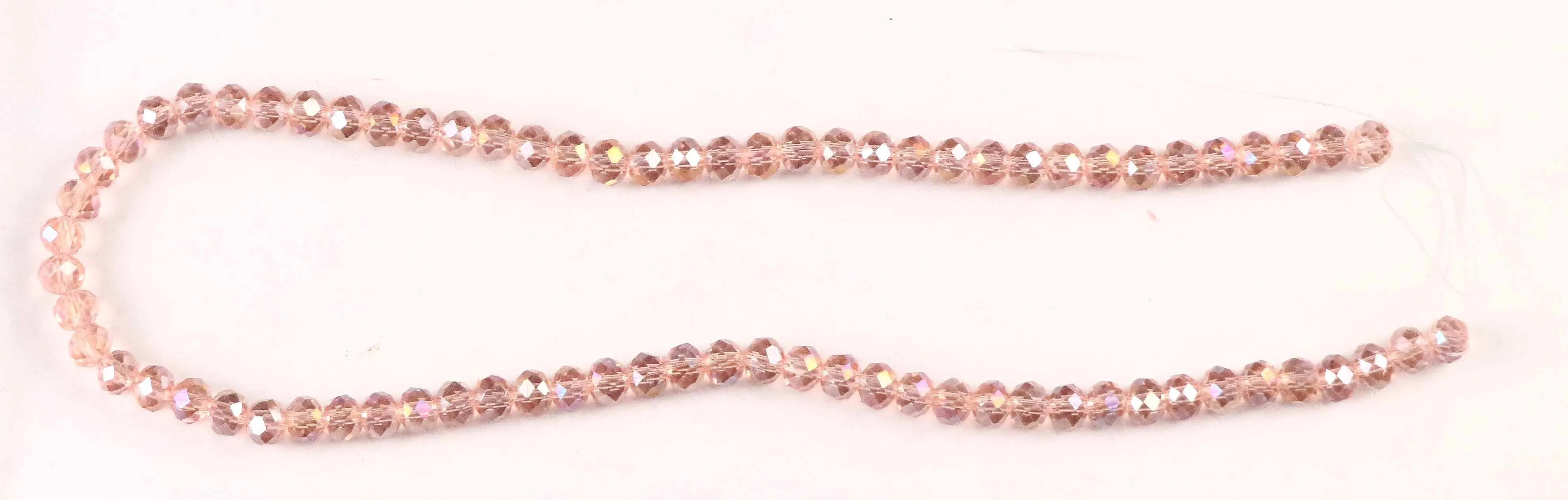 Baby Pink Rondelle / Tyre Faceted Glass Crystal Beads