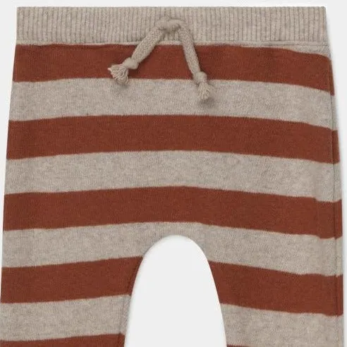 baby striped sweatpants in beige/brown