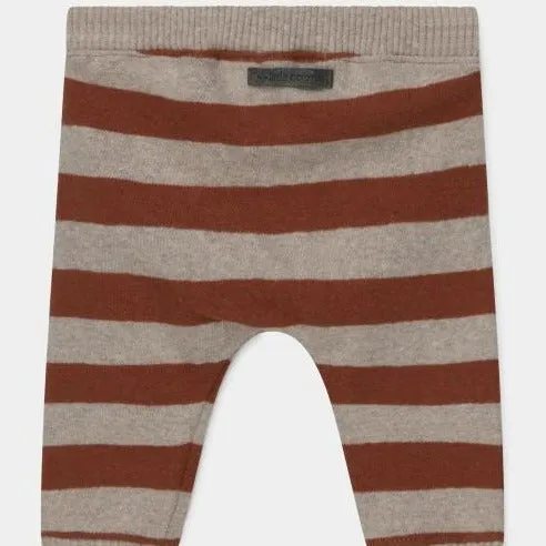 baby striped sweatpants in beige/brown