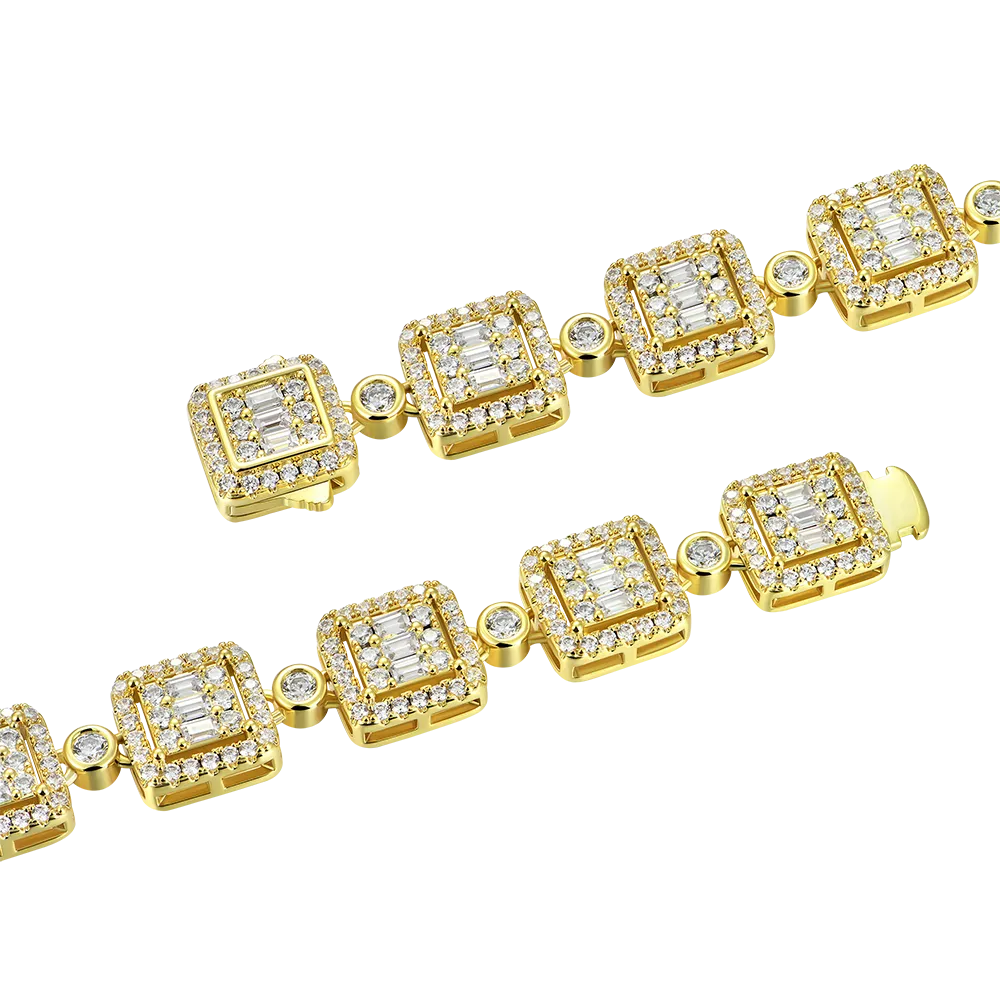 Baguette Cut Mix Tennis Chain - 10mm