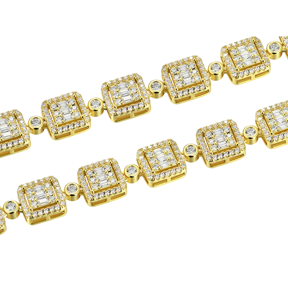 Baguette Cut Mix Tennis Chain - 10mm