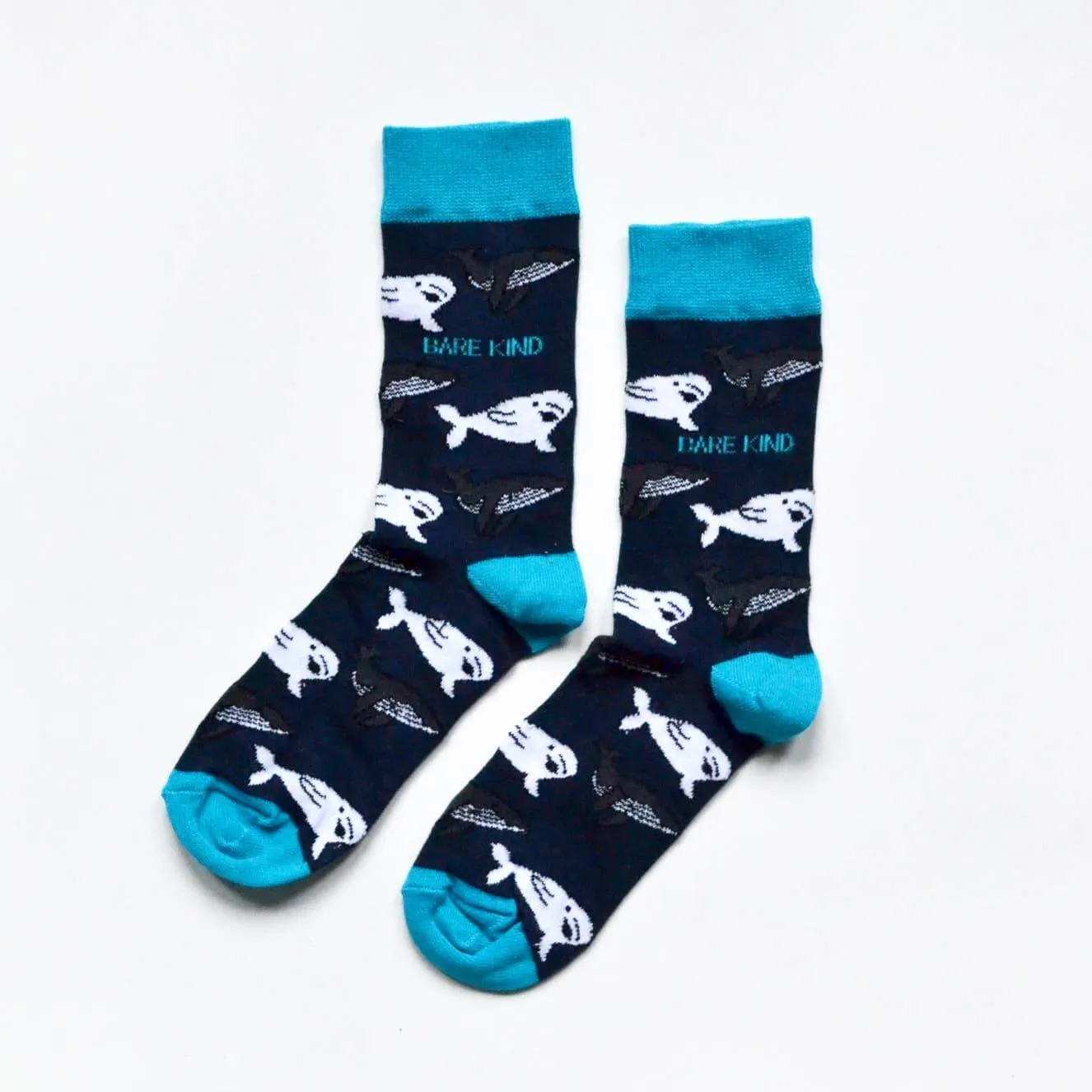 Bare Kind Socks - Save The Whale Bamboo Socks, Dark Navy