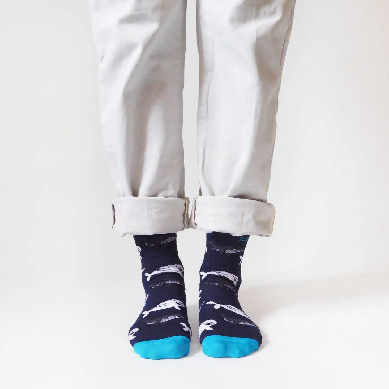 Bare Kind Socks - Save The Whale Bamboo Socks, Dark Navy