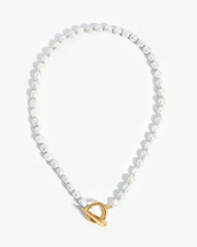 Baroque Pearl Claw T-Bar Necklace | 18ct Gold Vermeil/Pearl